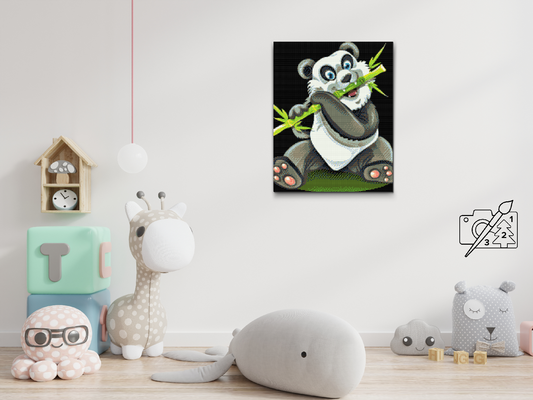 Diamond Paint - Panda med bambus