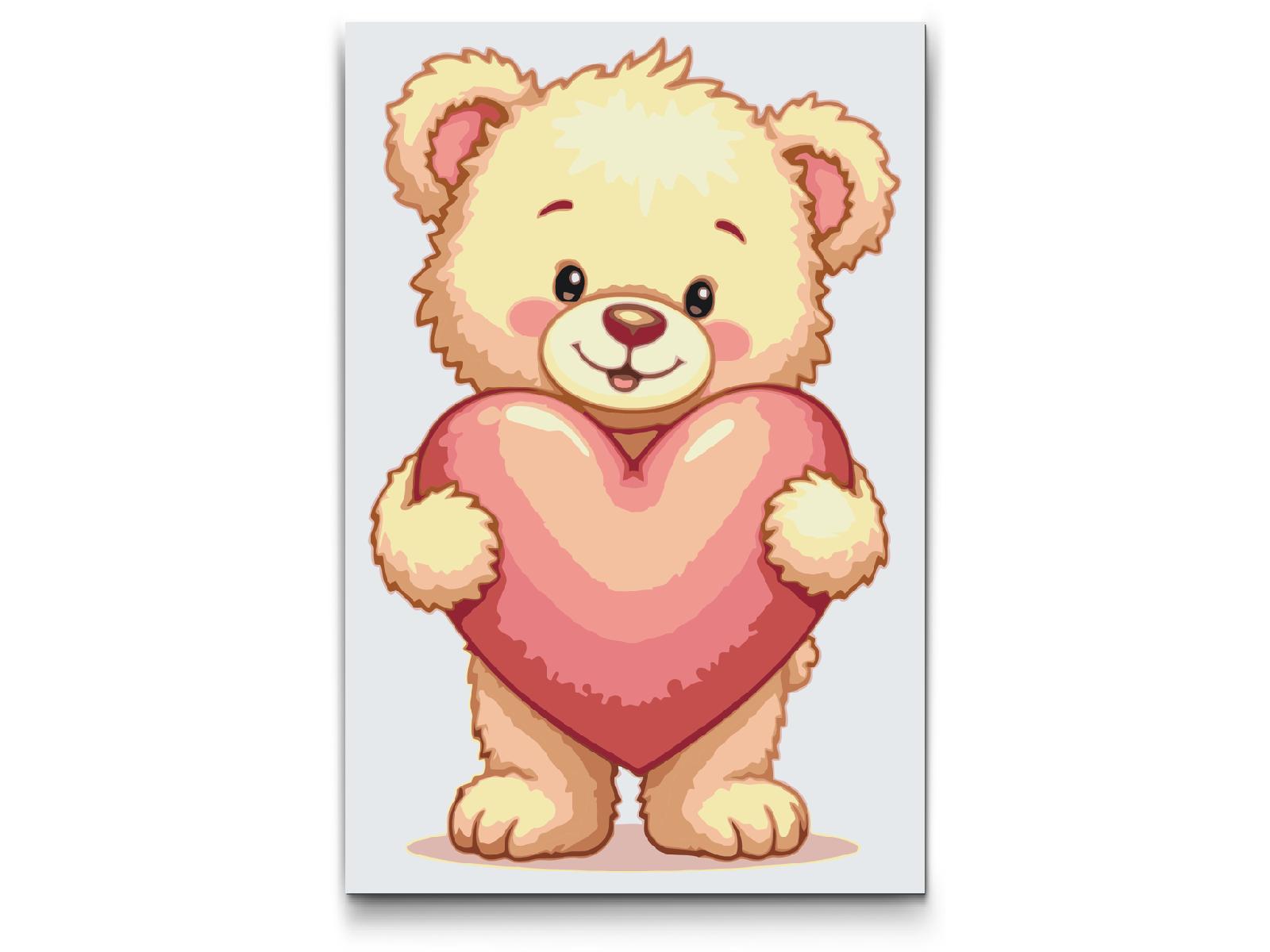 Paint by number - Bamse med hjerte