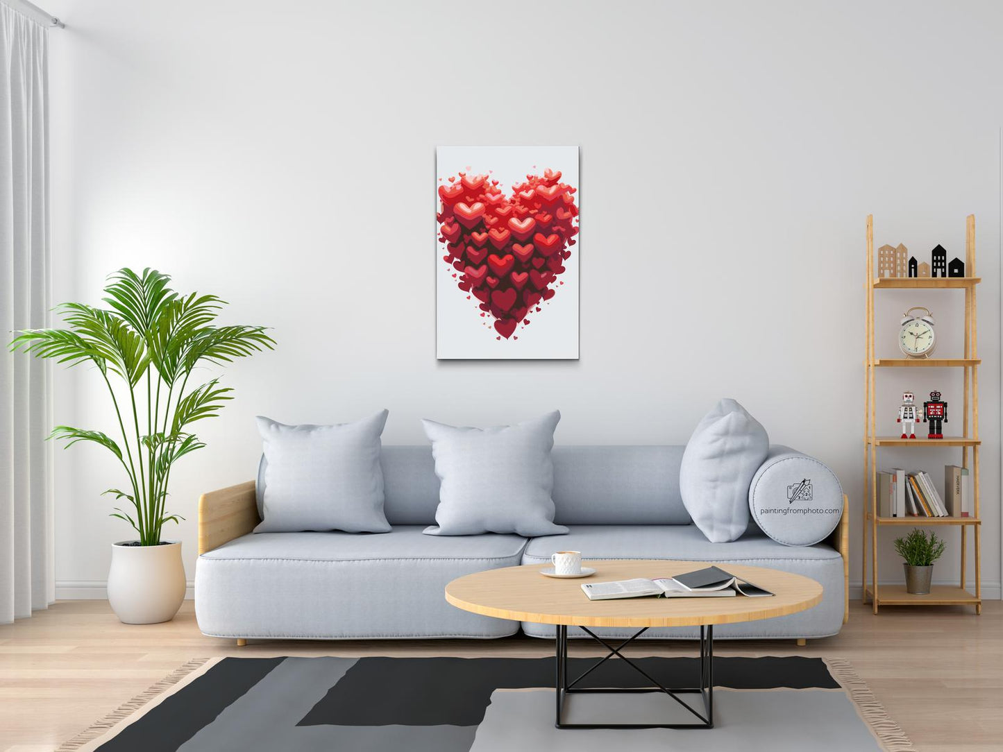 Paint by number - Hjerte lavet af hjerter
