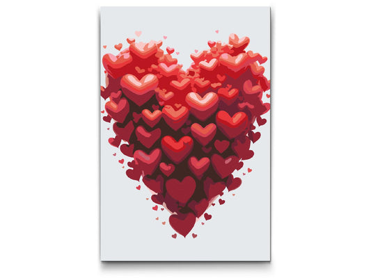 Paint by number - Hjerte lavet af hjerter