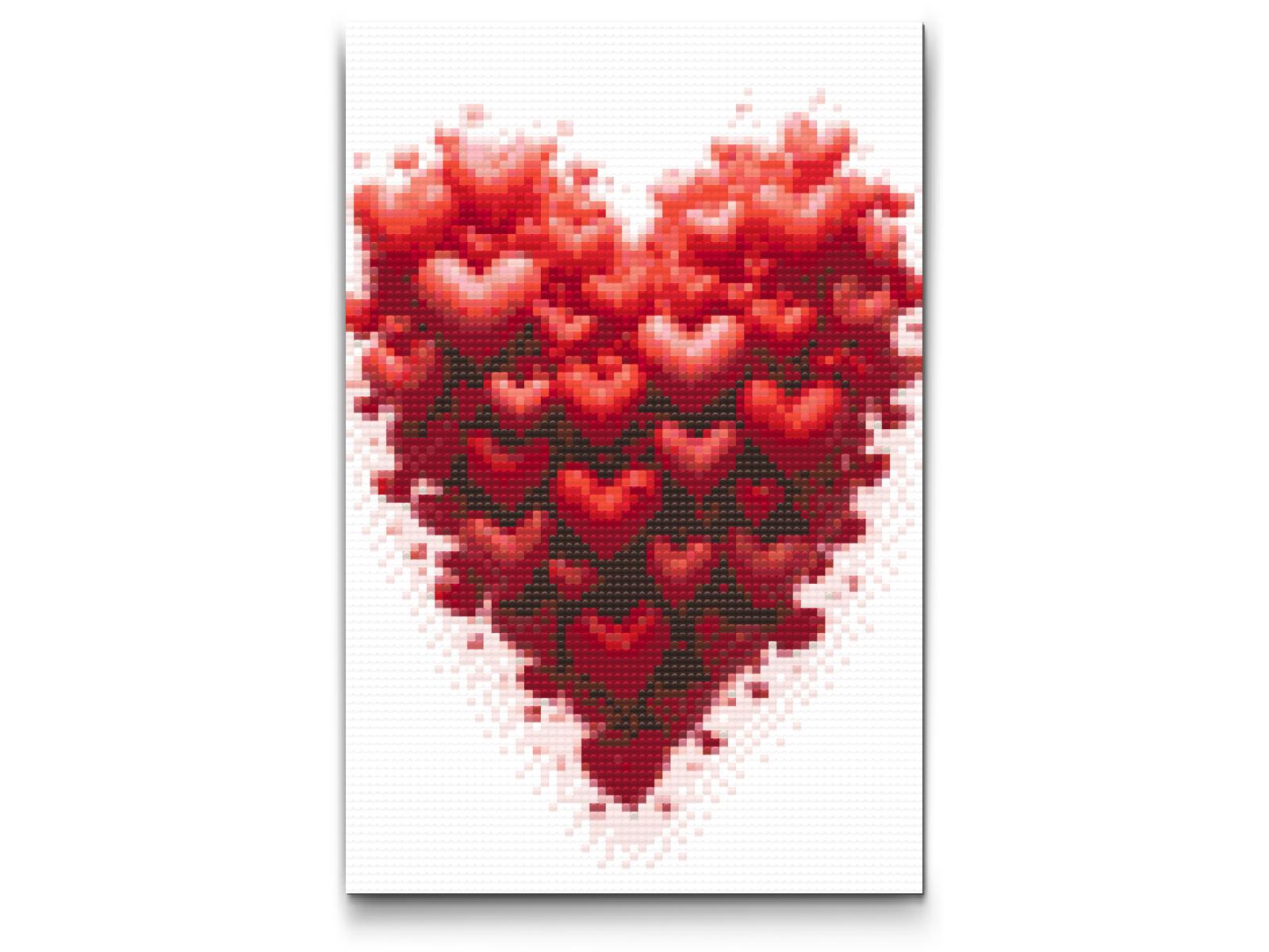 Diamond Paint - Hjerte lavet af hjerter