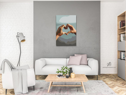 Paint by number - Hjerte lavet af hænder