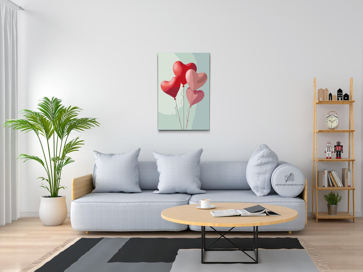 Paint by number - Hjerteformede balloner