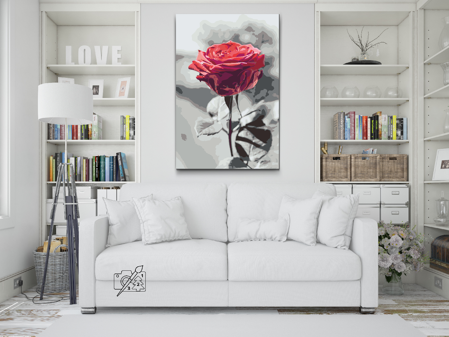 Paint by number - Blomstrende Rose