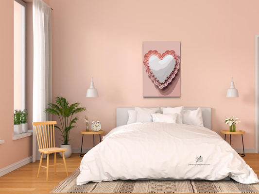 Paint by number - Hjerte med blonder