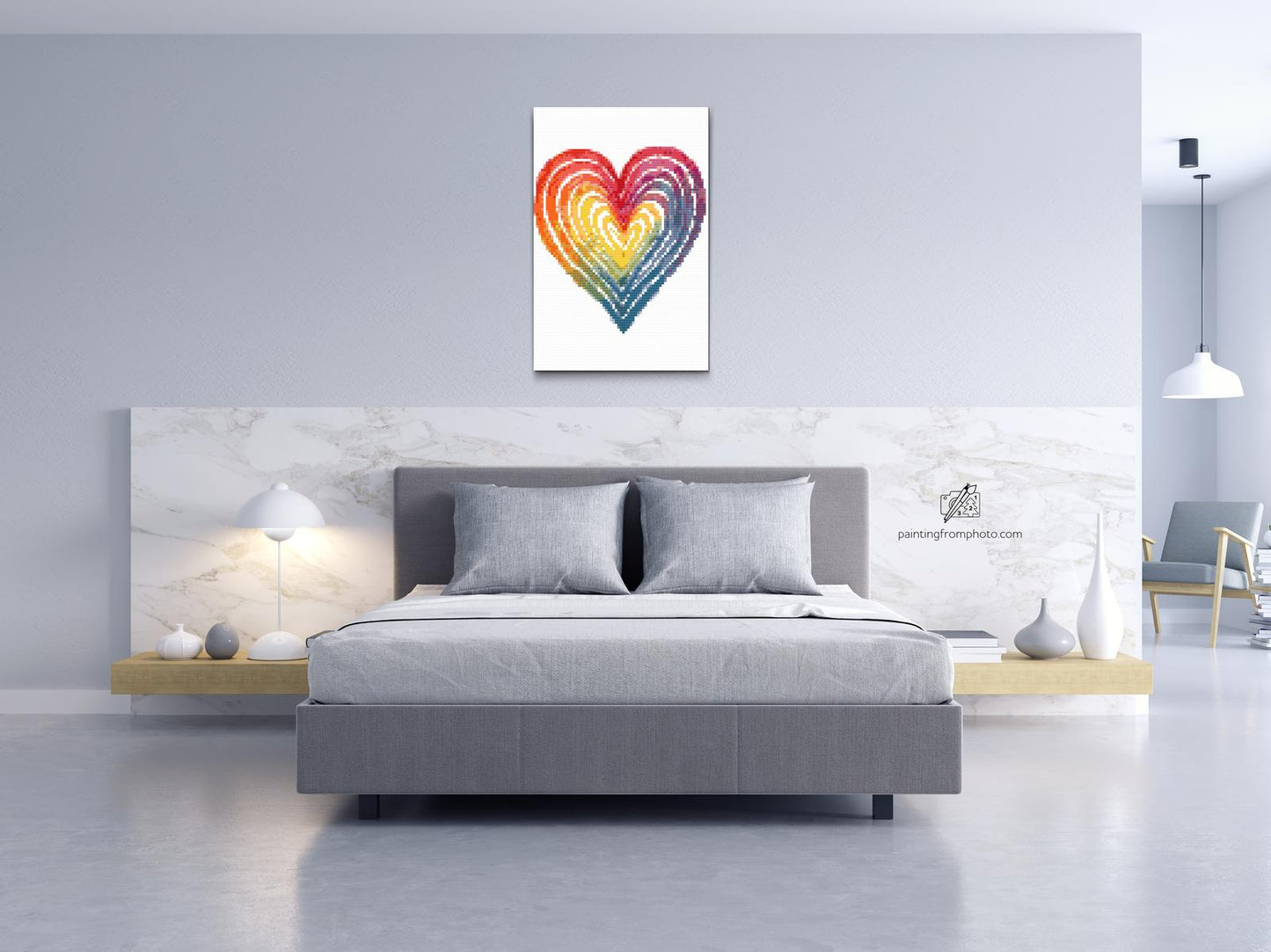 Diamond Paint - Regnbuehjerte