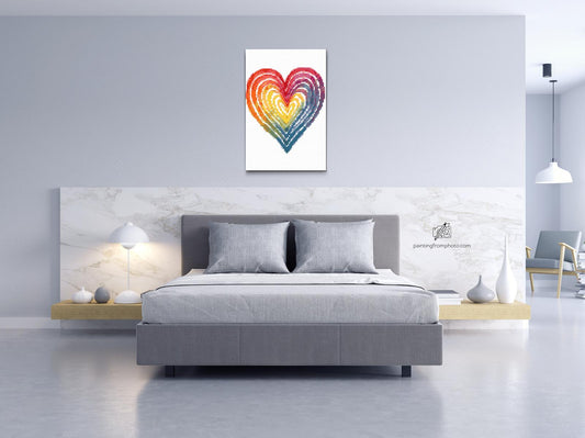 Diamond Paint - Regnbuehjerte