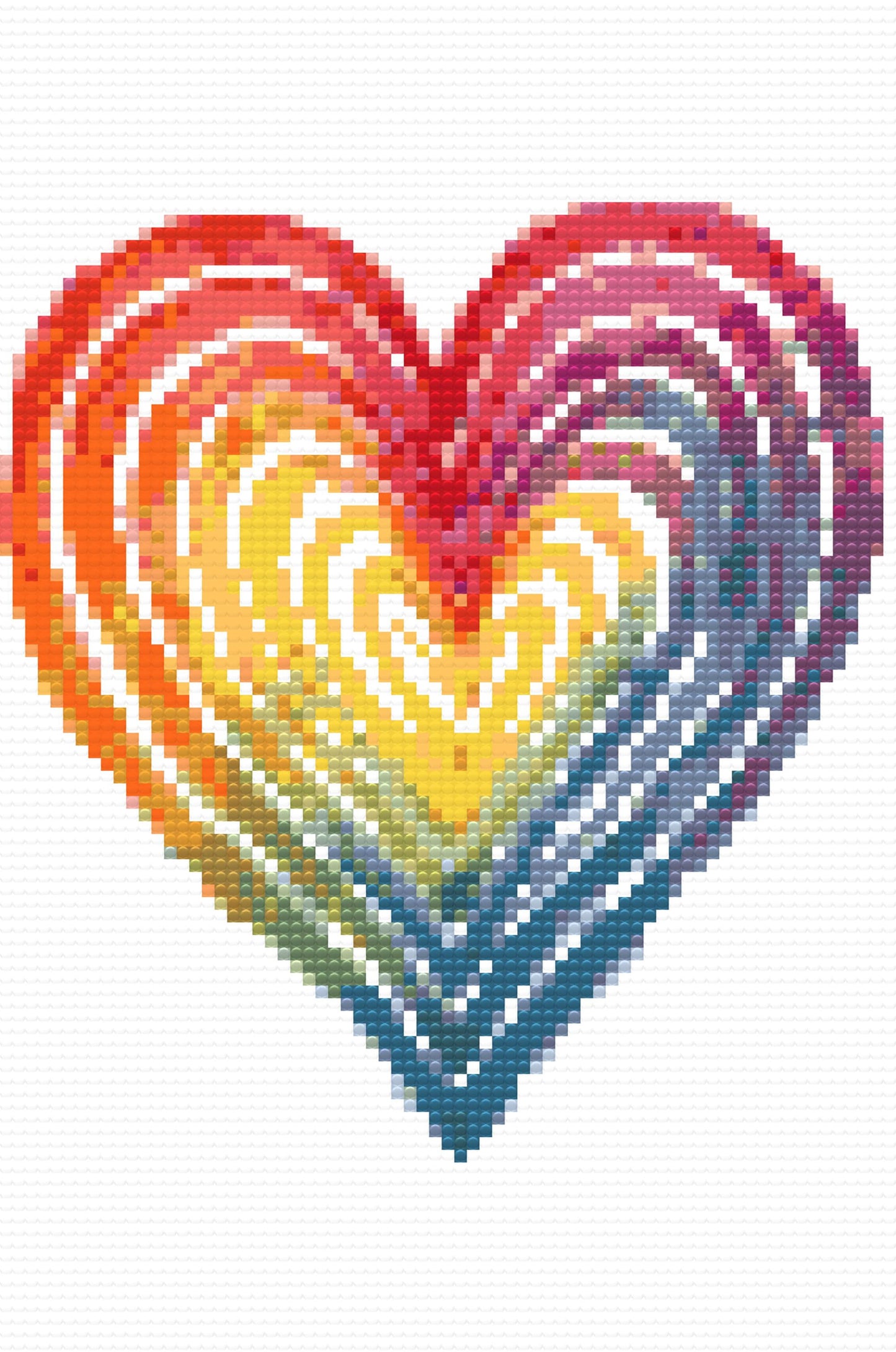 Diamond Paint - Regnbuehjerte