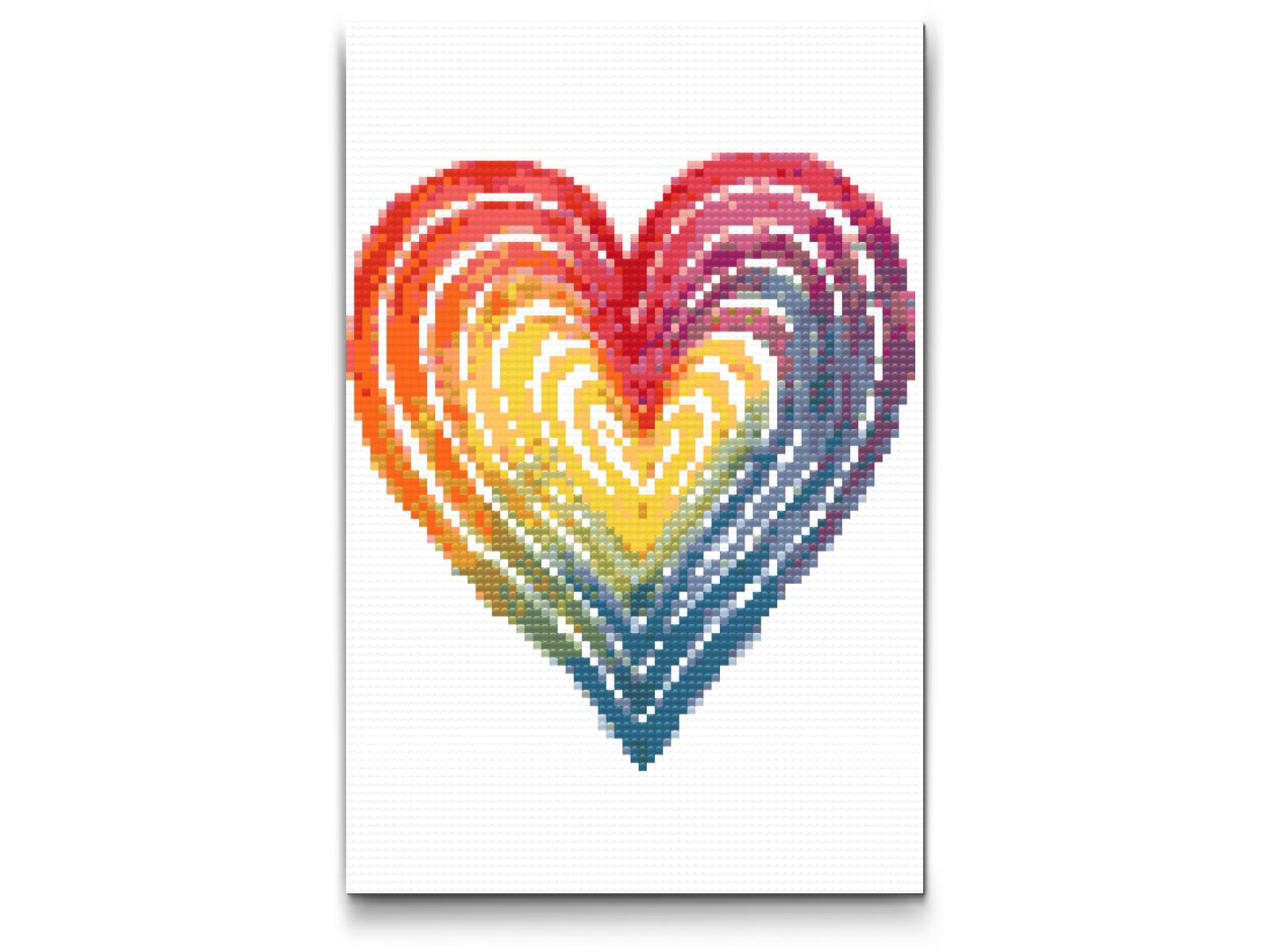 Diamond Paint - Regnbuehjerte