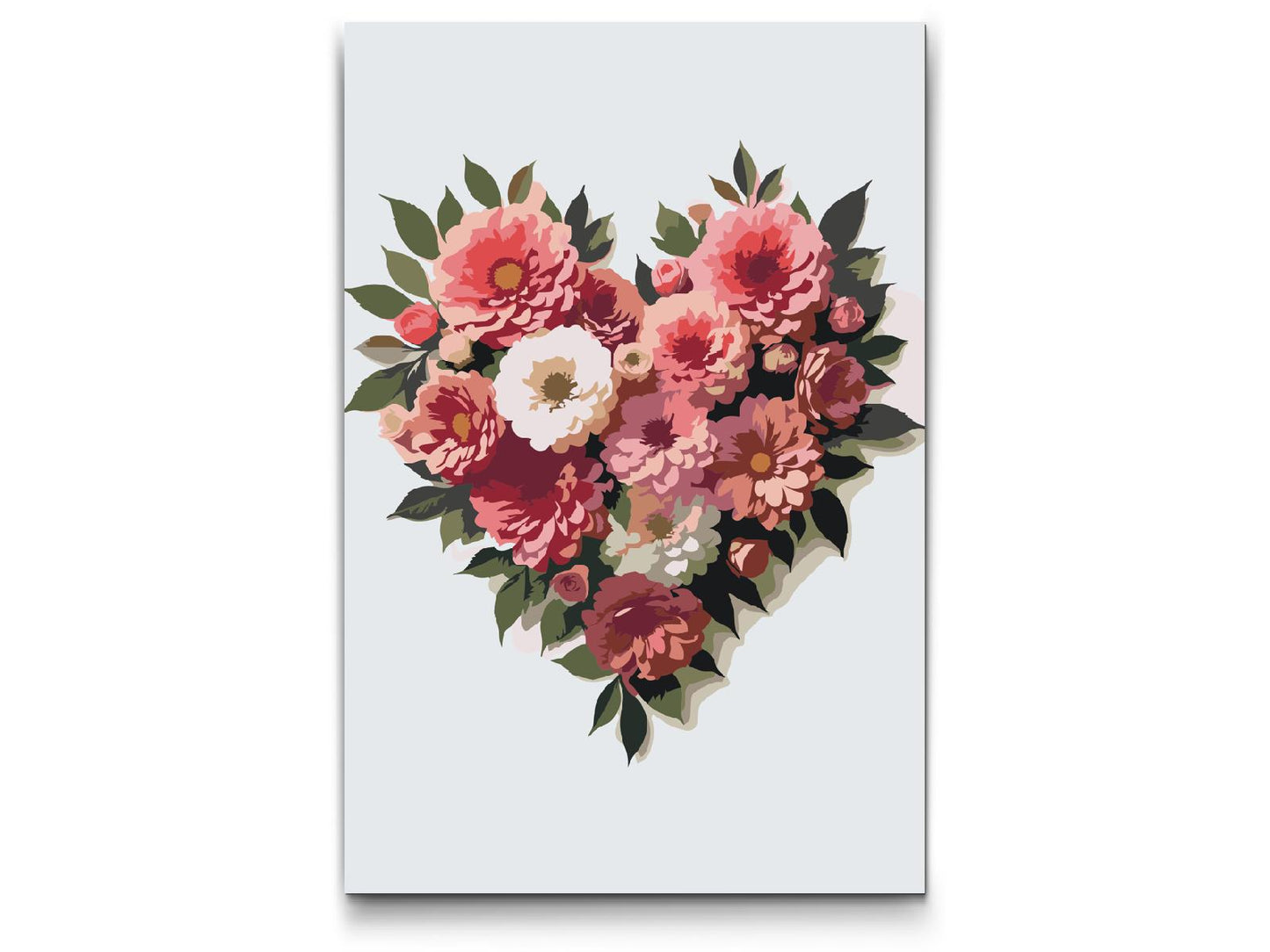 Paint by number - Hjerte lavet af blomster