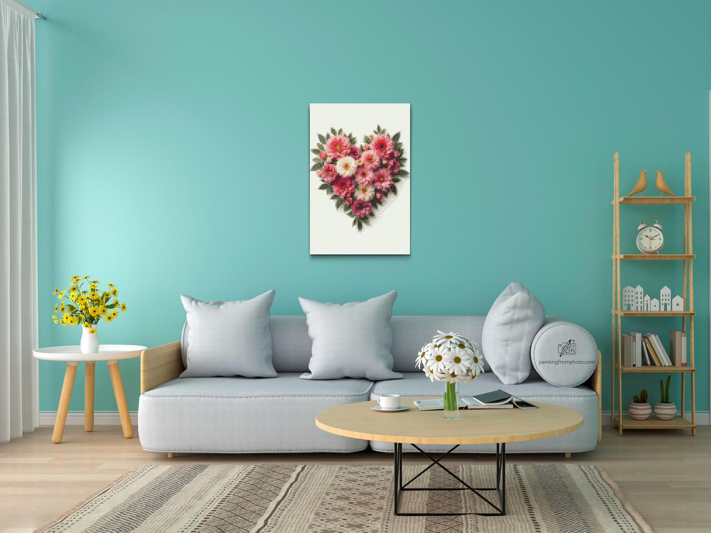 Diamond Paint - Hjerte lavet af blomster