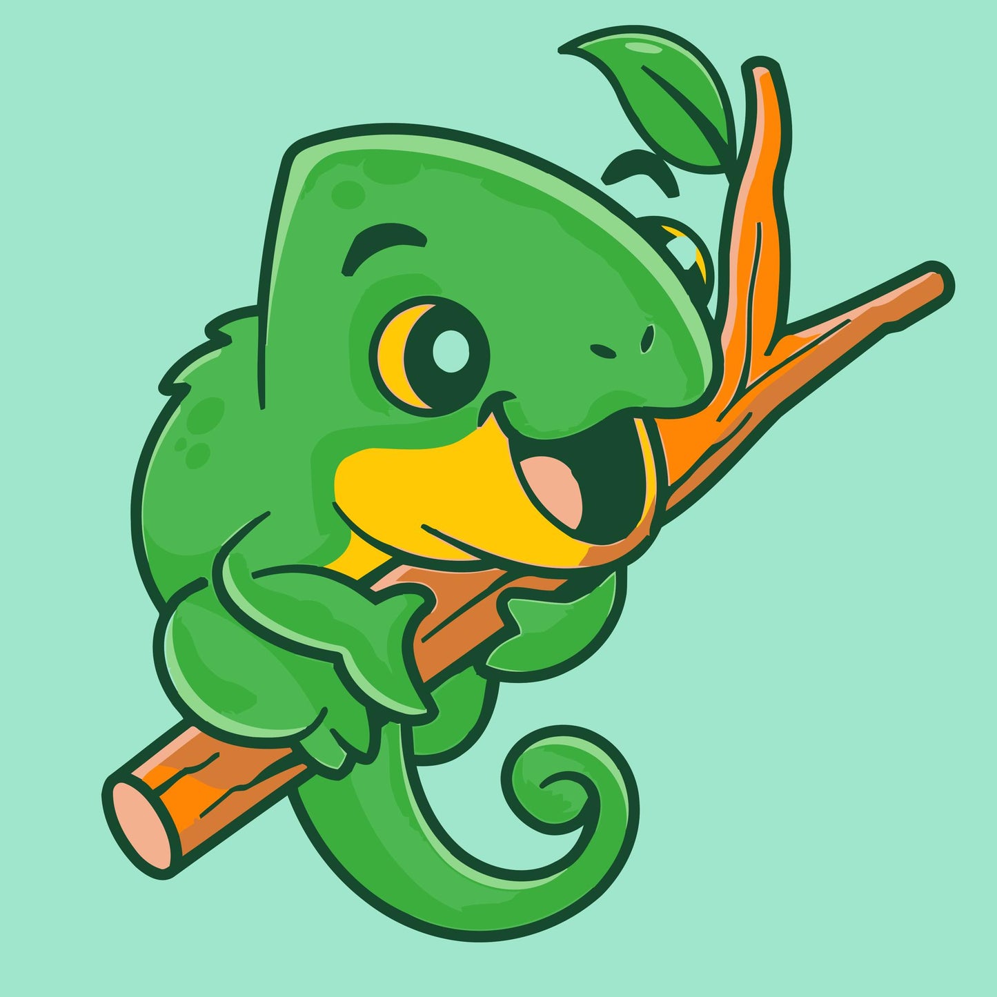 Paint by number - Kameleon på en gren