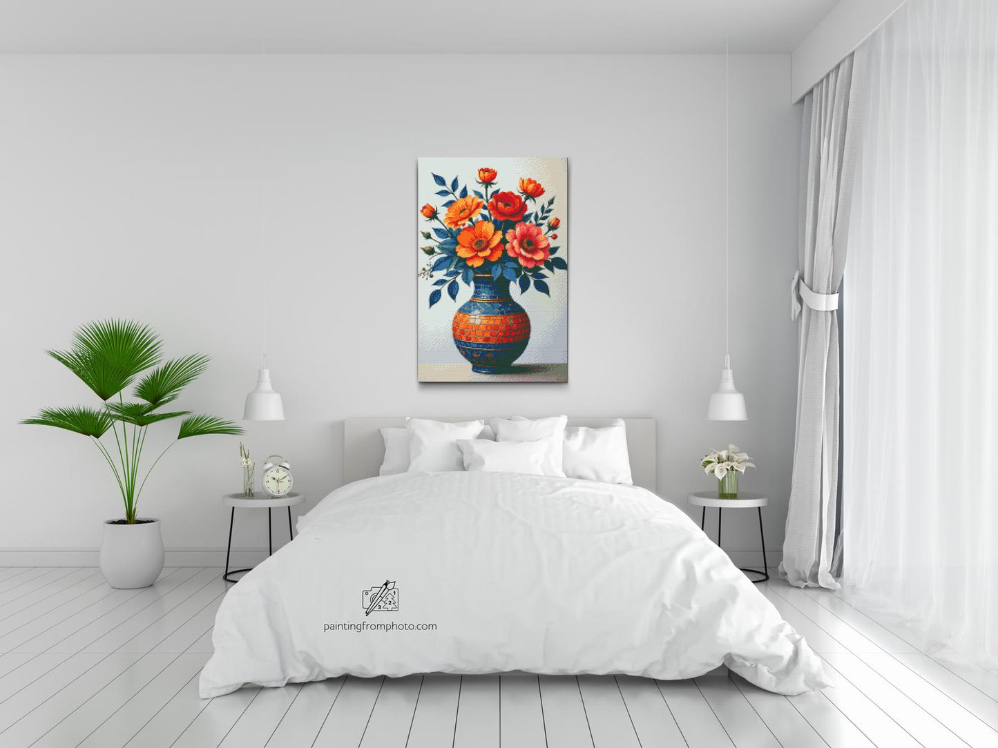 Diamond Paint - Farverig buket i en mosaikvase