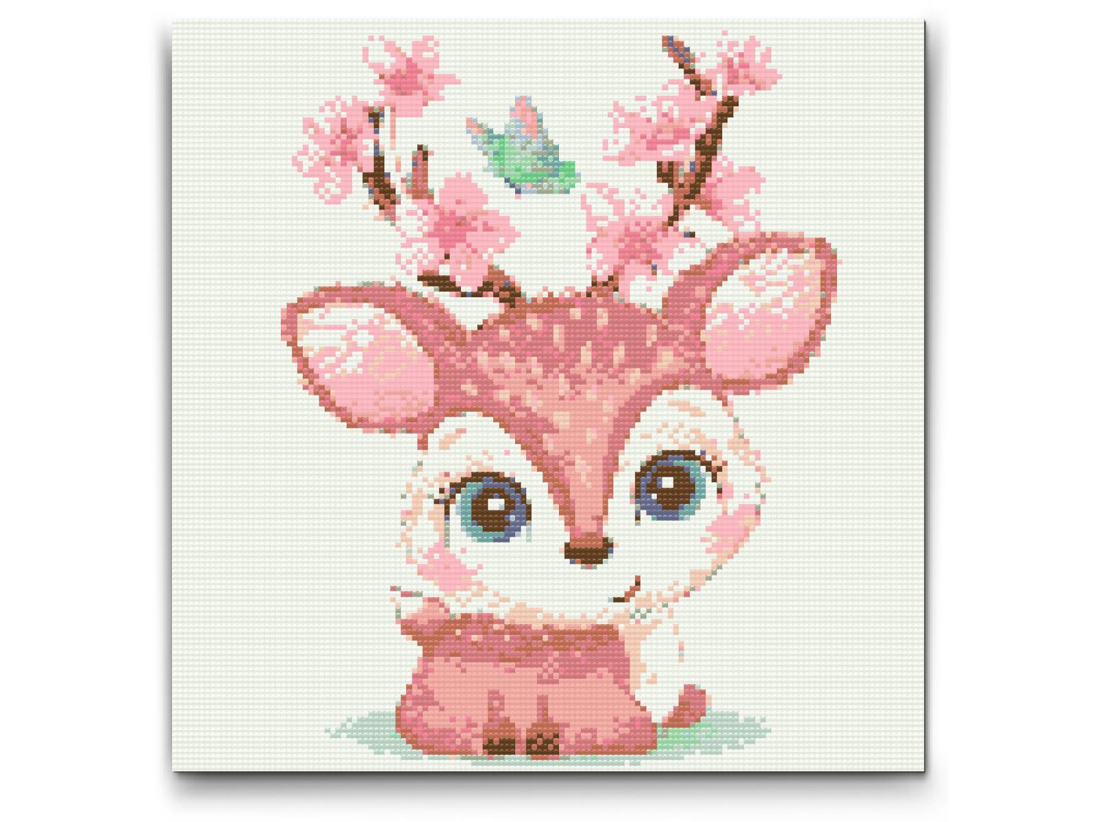 Diamond Paint - Hjorte med kirsebærblomster