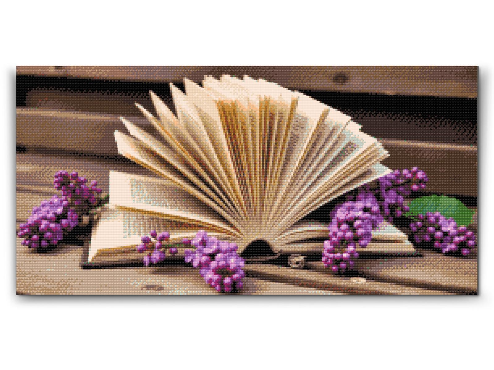 Diamond Paint - Syrenblomster med en bog