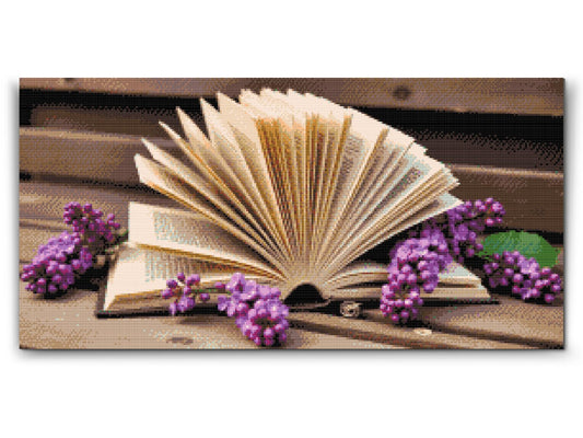 Diamond Paint - Syrenblomster med en bog