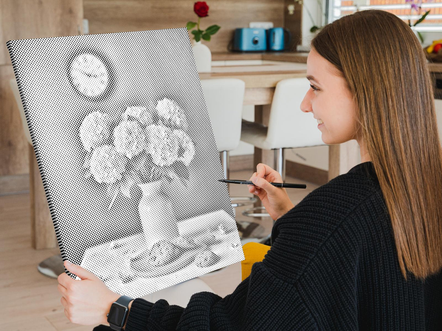 Dotting - Vintage lyserøde hortensiaer