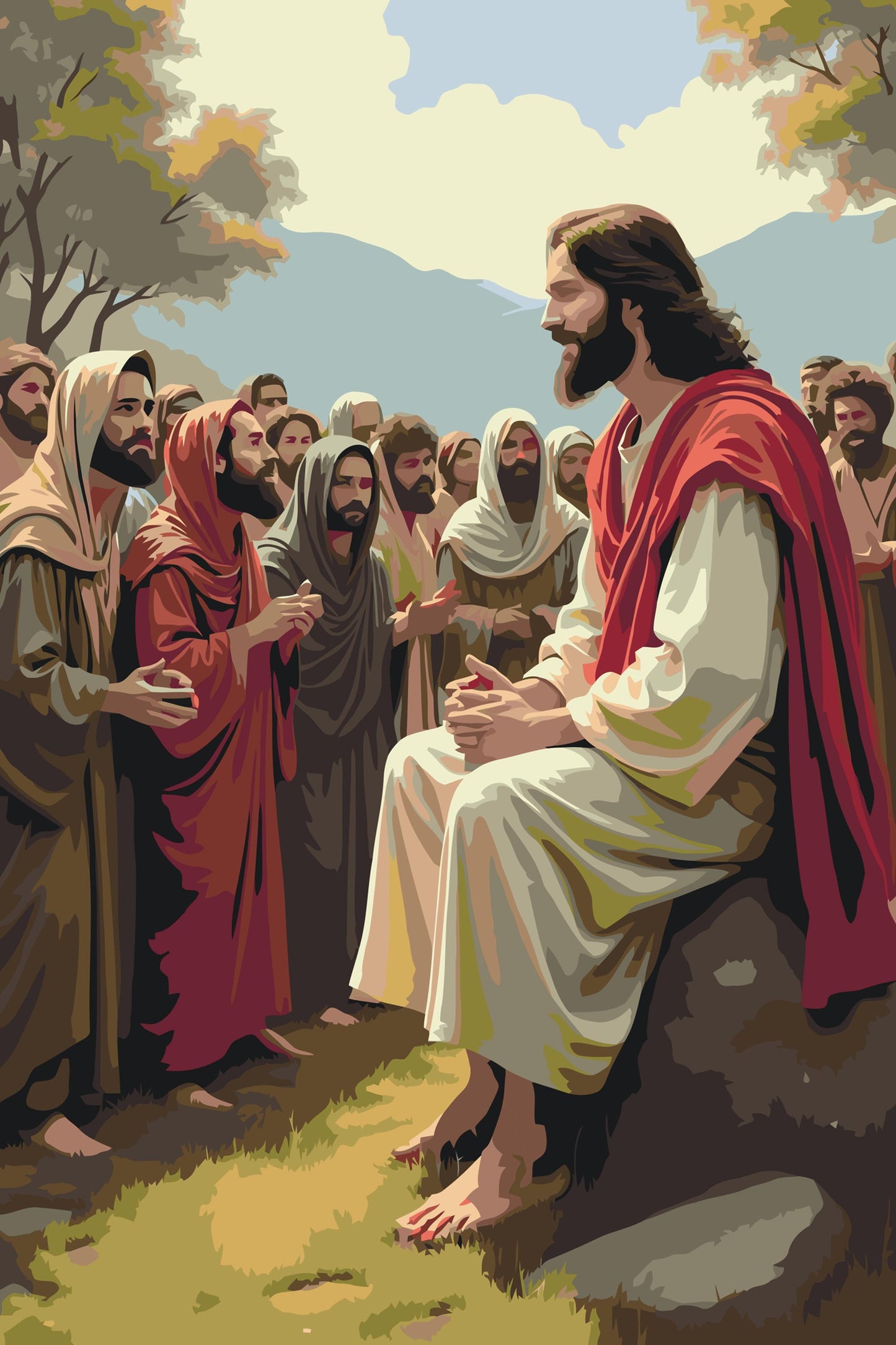 Paint by number - Jesu Prædiken i Skoven