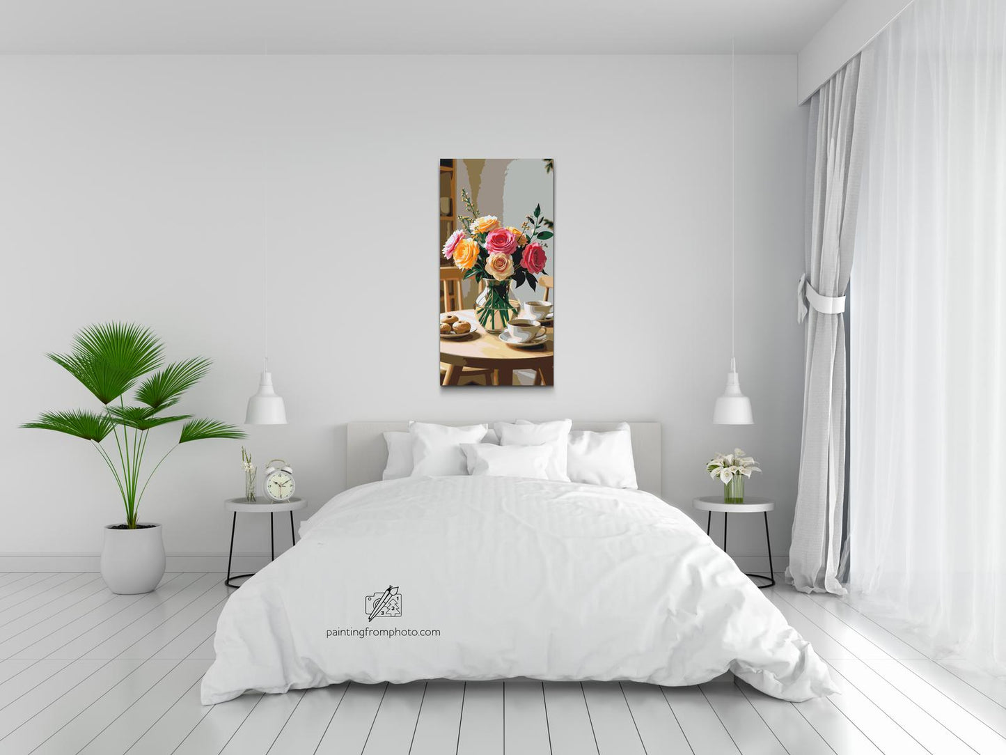 Paint by number - Roser i et køkkenstilleben