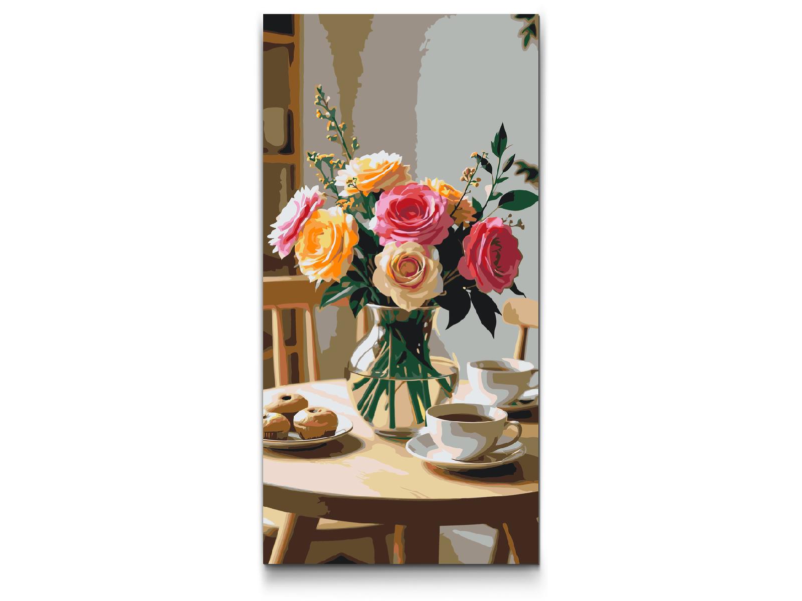 Paint by number - Roser i et køkkenstilleben