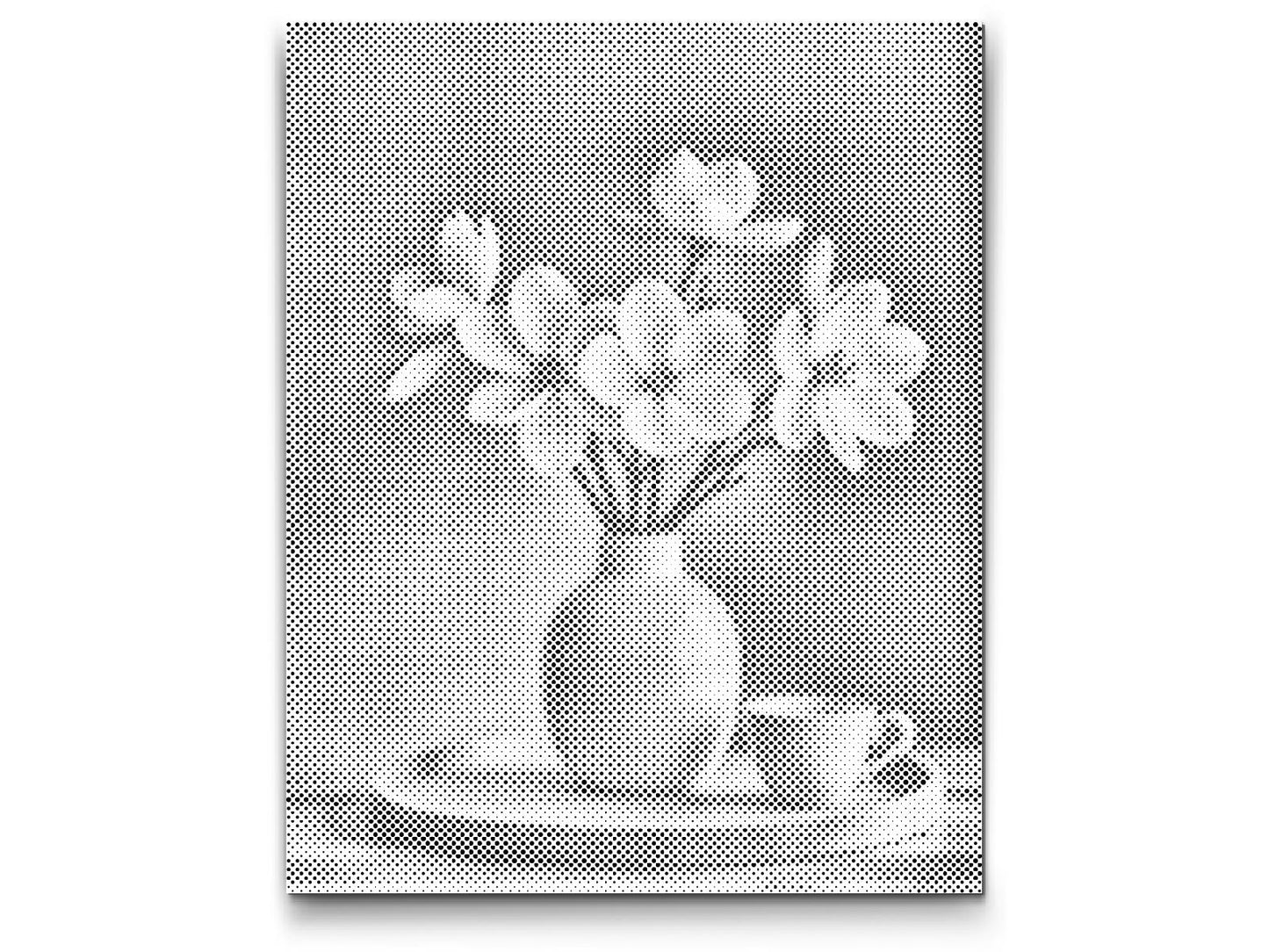 Dotting - Forårshvide blomster i en vase