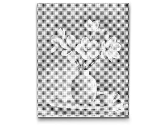 Dotting - Forårshvide blomster i en vase