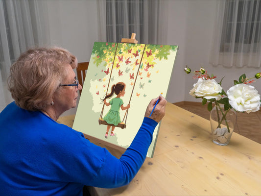 Paint by number - Pige på gyngen