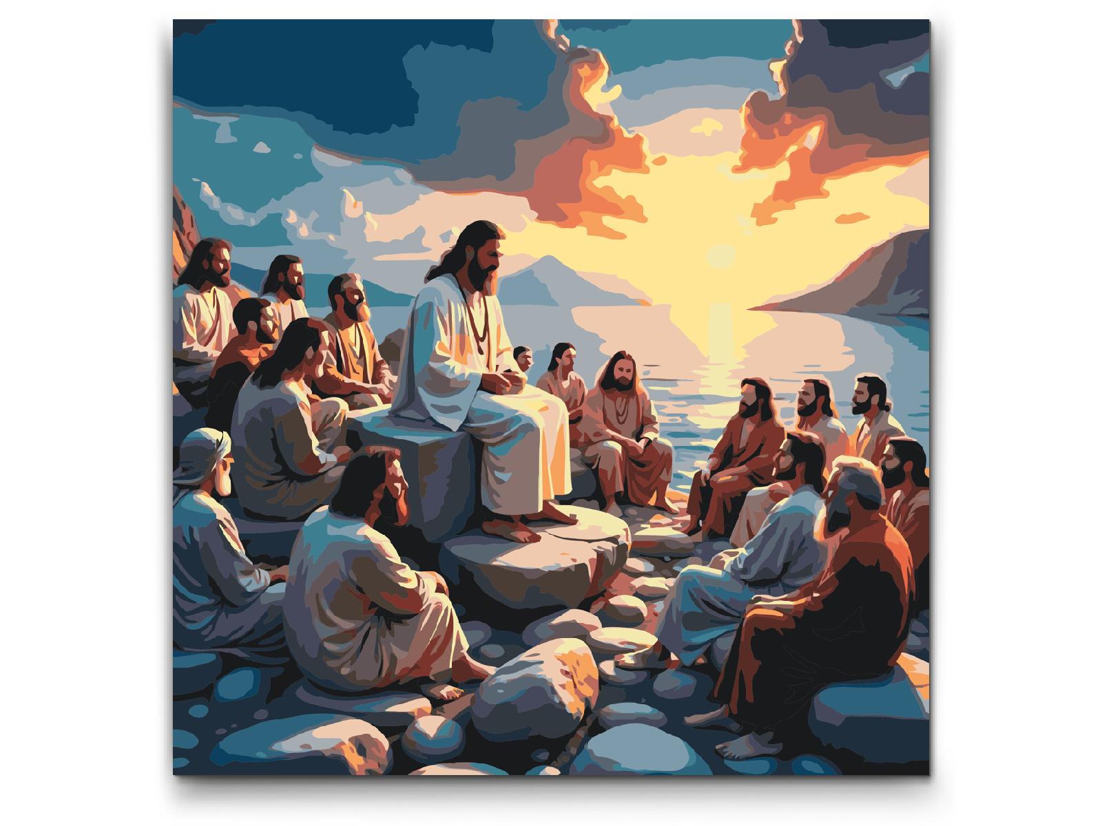 Paint by number - Jesu prædiken ved solnedgang