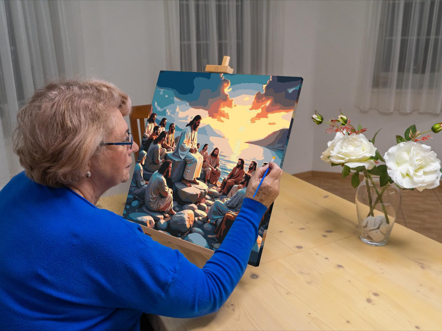 Paint by number - Jesu prædiken ved solnedgang