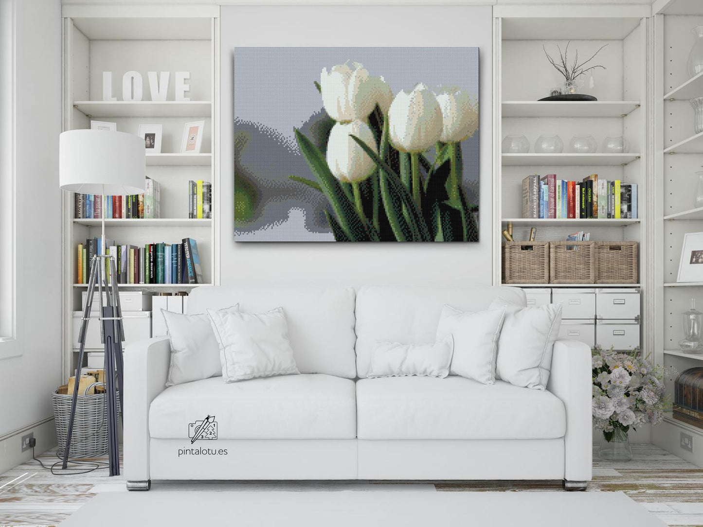 Diamond Paint - Hvide tulipaner