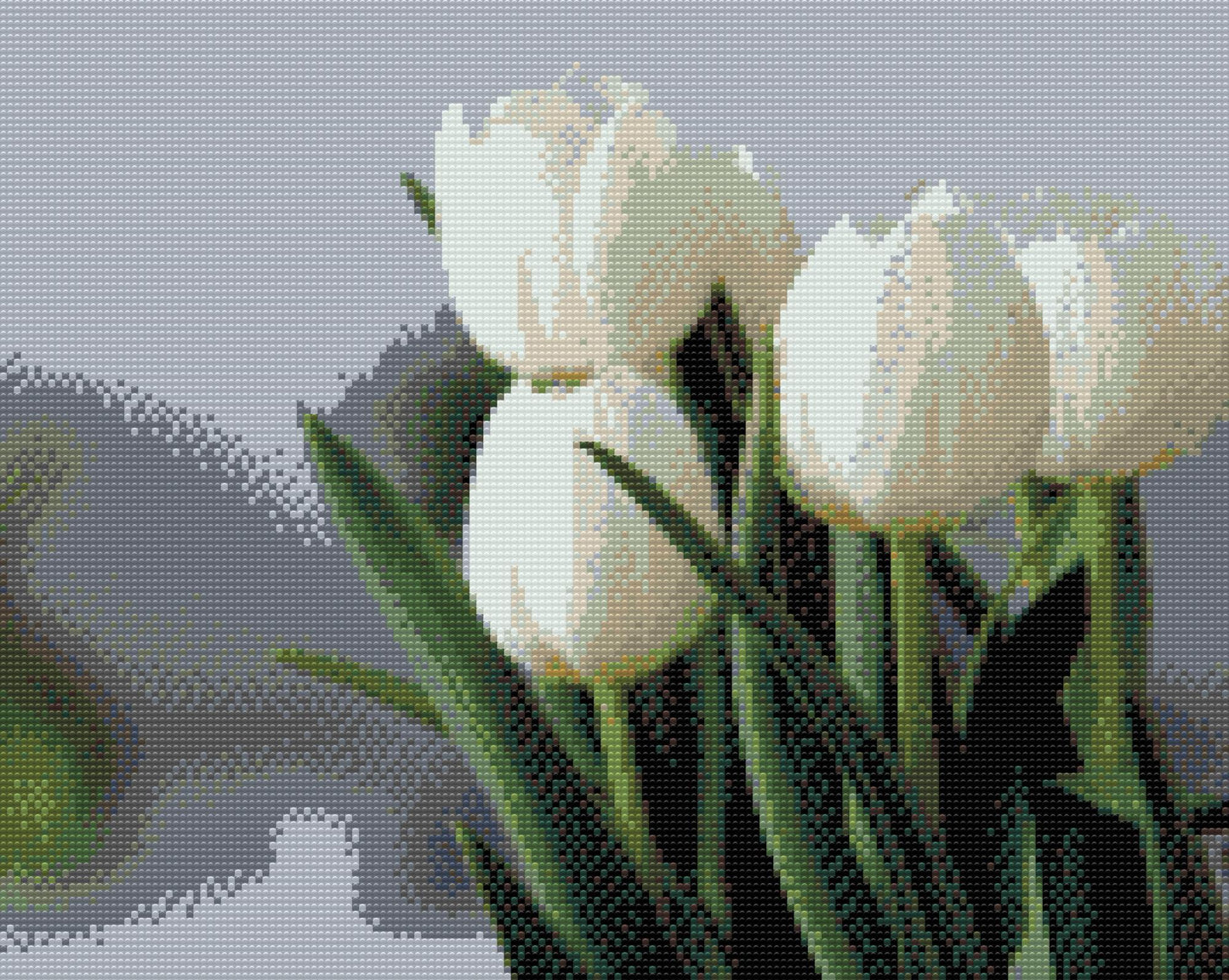 Diamond Paint - Hvide tulipaner