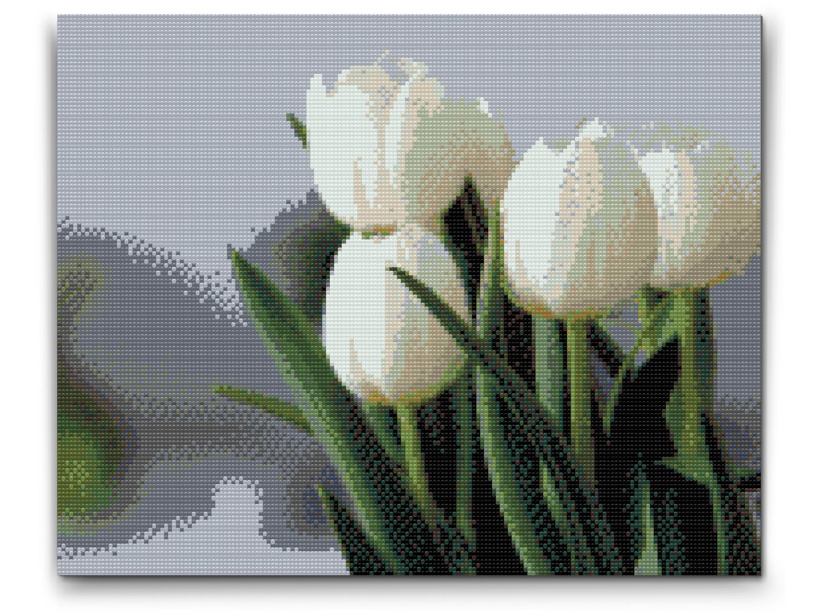 Diamond Paint - Hvide tulipaner