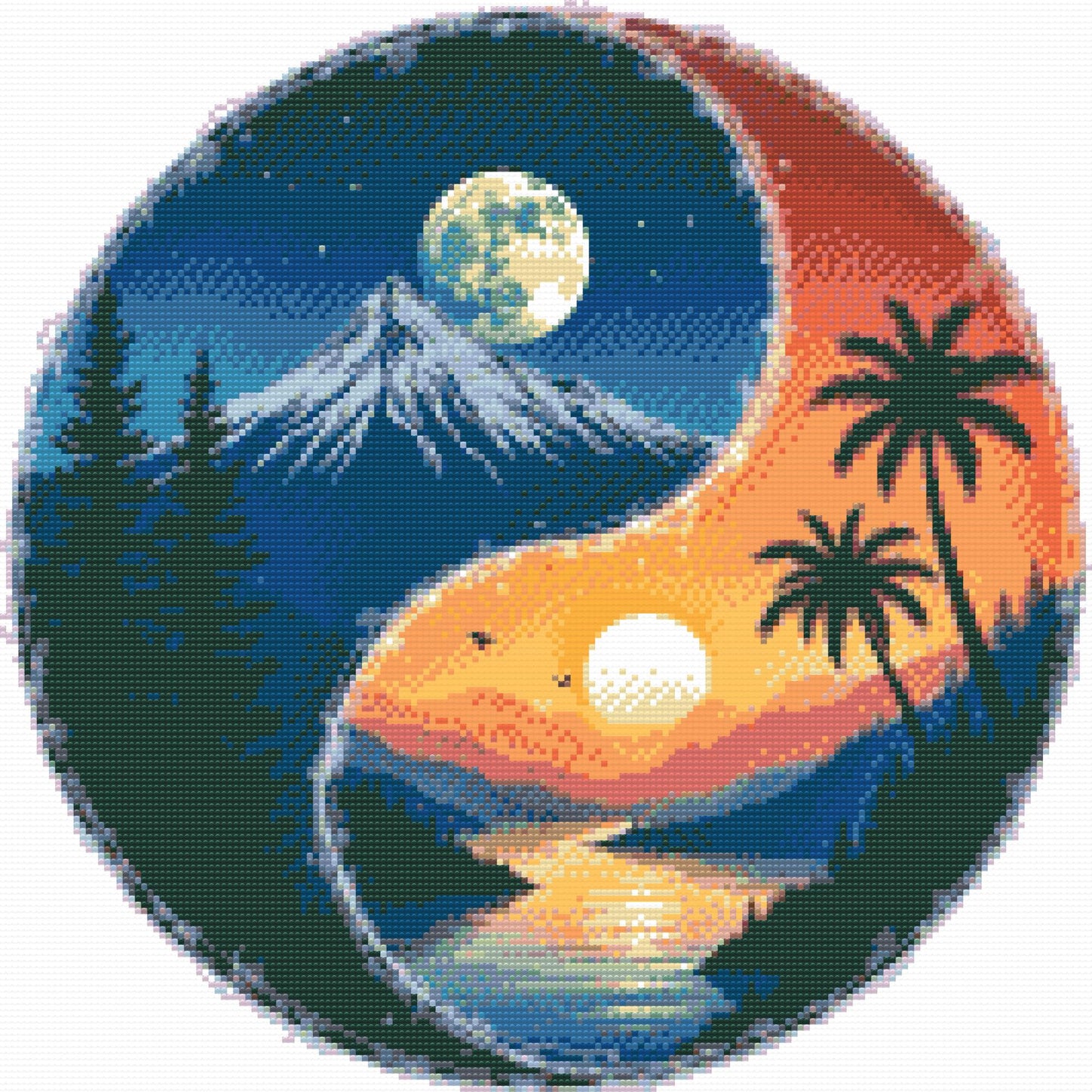 Diamond Paint - Yin Yang Sol og Måne