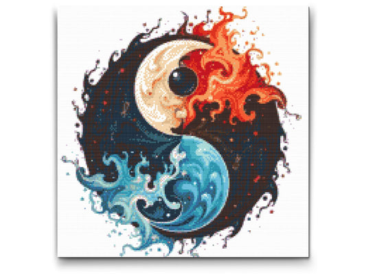 Diamond Paint - Jin Jang - Vand og Ild