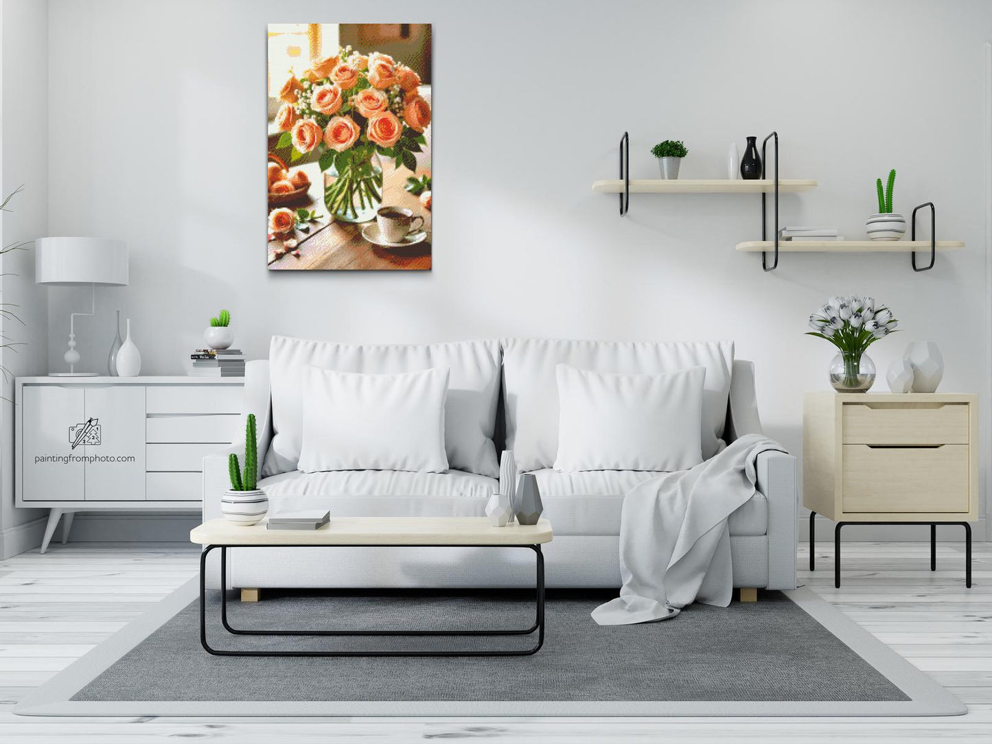 Diamond Paint - Buket roser i en vase