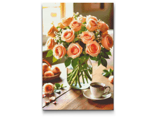 Diamond Paint - Buket roser i en vase