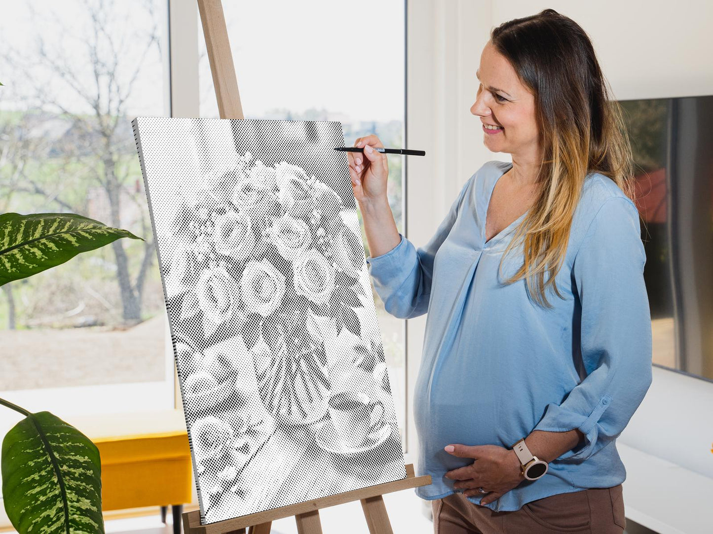 Dotting - Buket roser i en vase