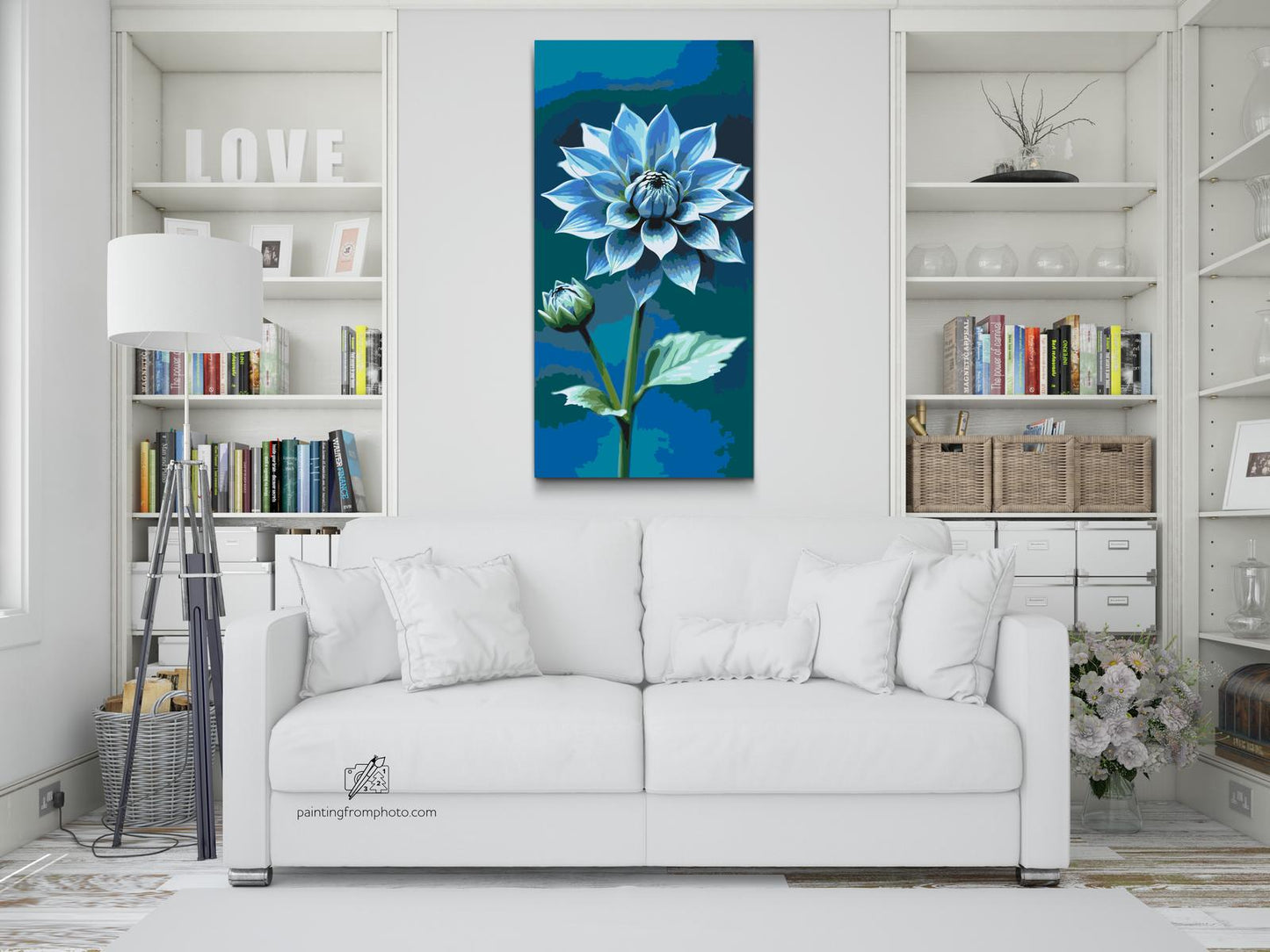 Paint by number - Blå blomst