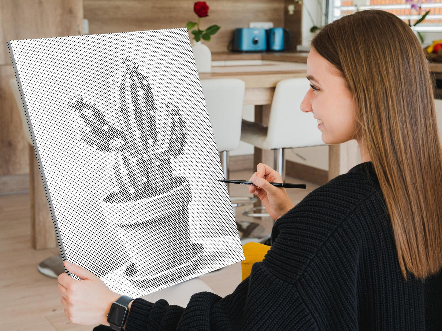 Dotting - Kaktus i en potte