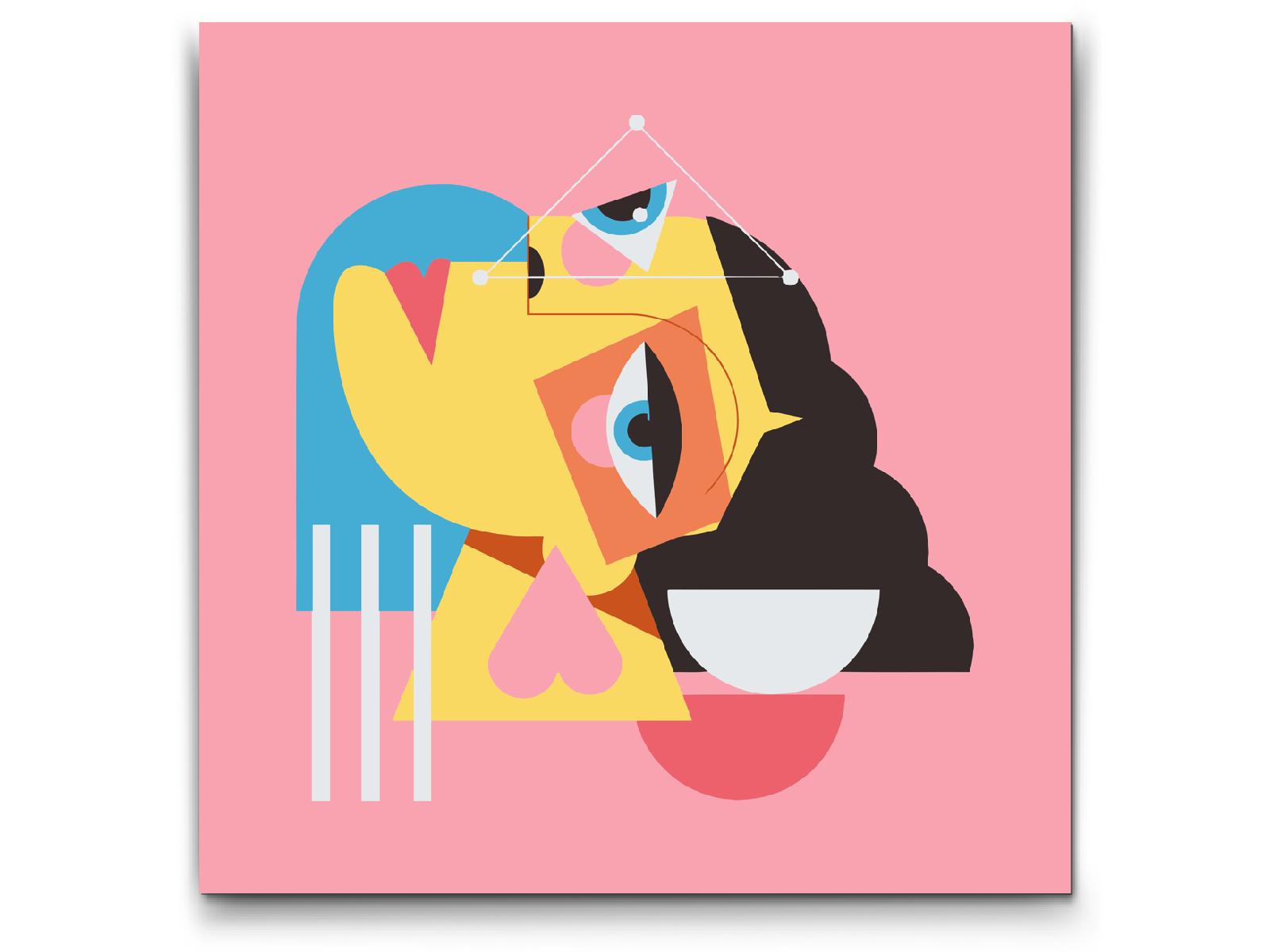 Paint by number - Illustration - Kubistisk kvinde