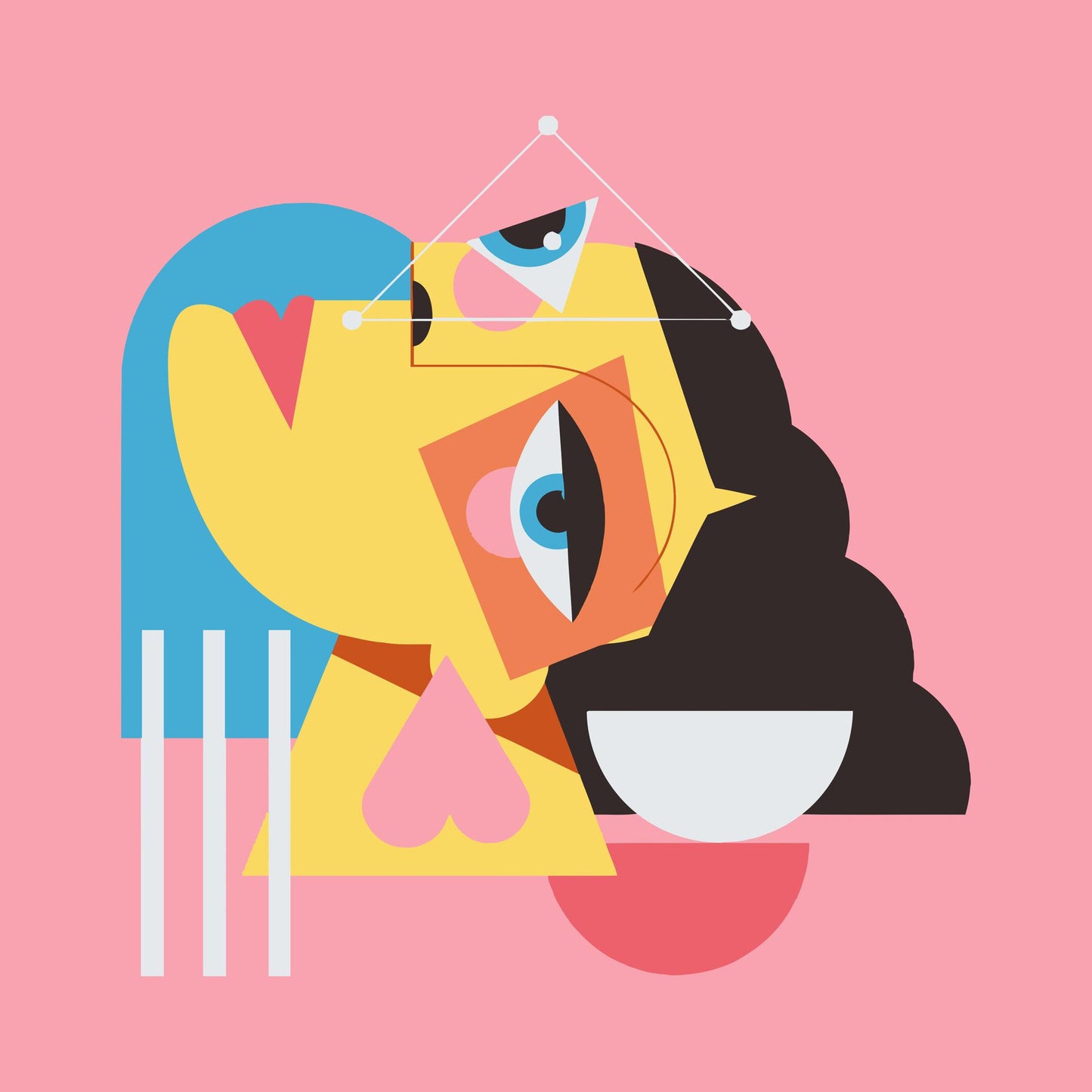 Paint by number - Illustration - Kubistisk kvinde