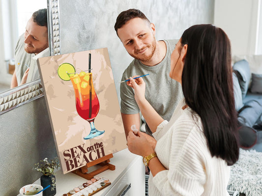 Paint by number - Sex på stranden