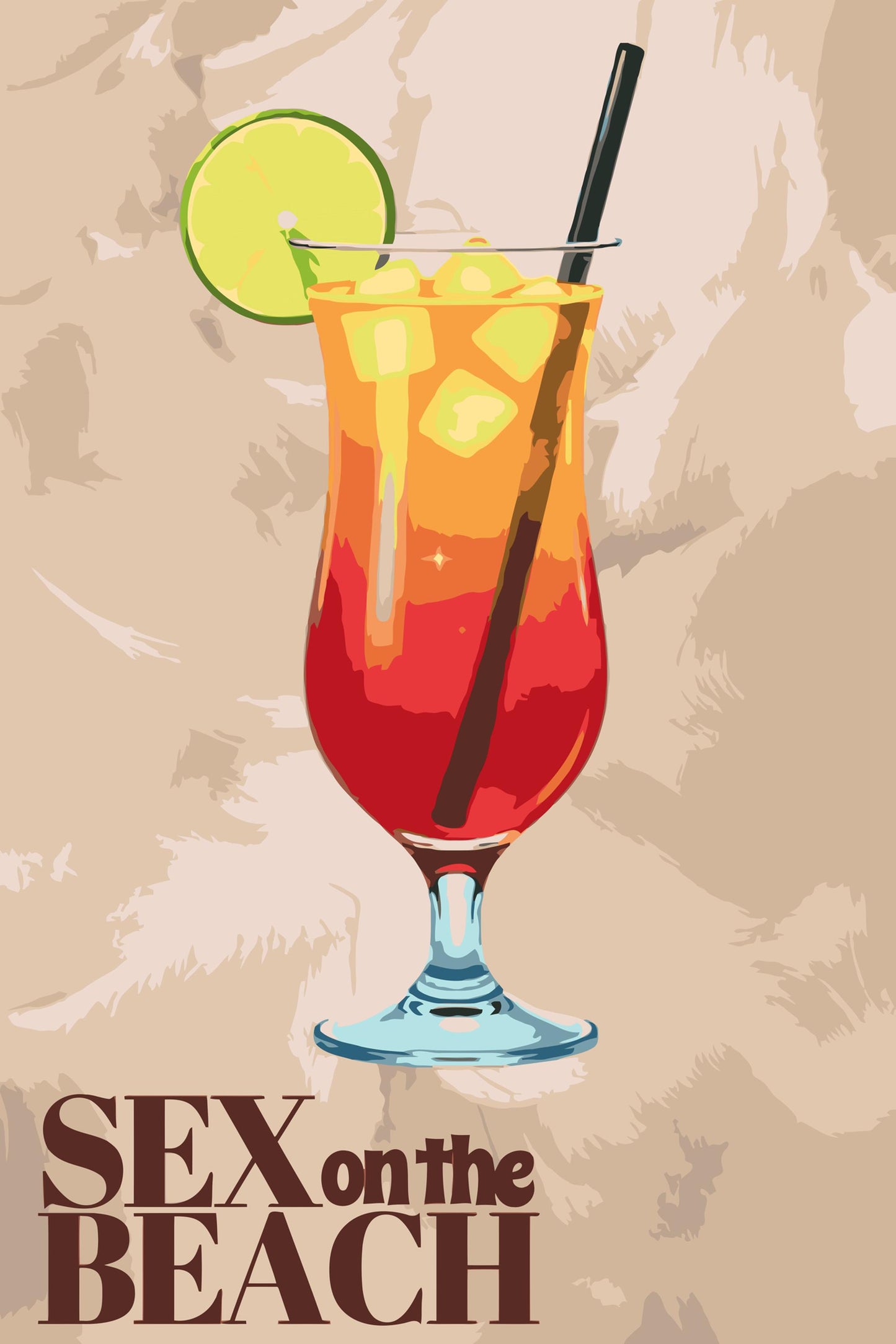 Paint by number - Sex på stranden