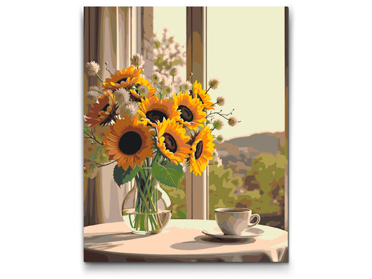 Paint by number - Solsikker i en vase