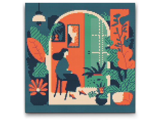 Diamond Paint - Illustration - Kvinde i lejligheden