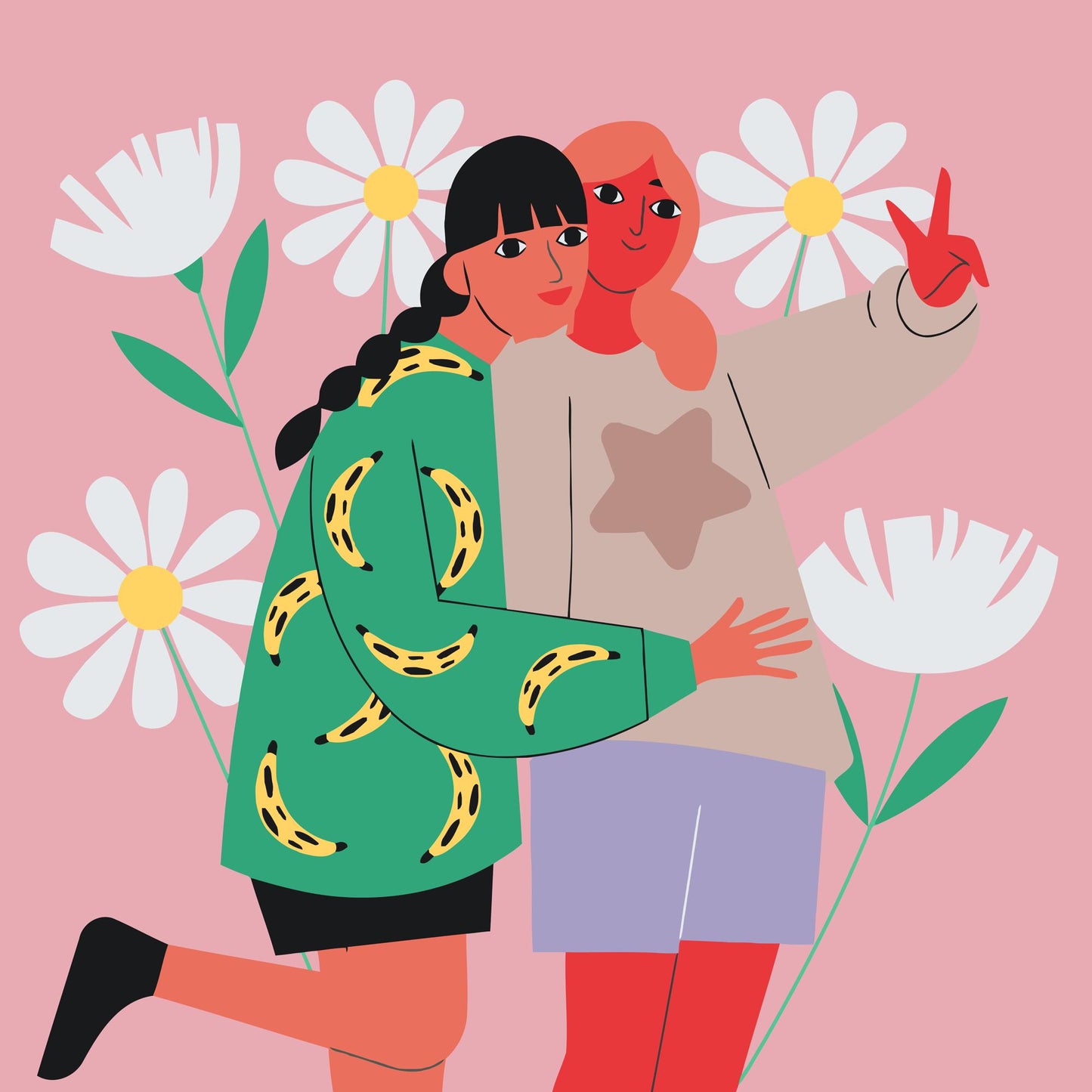 Paint by number - Illustration - Bedste venner