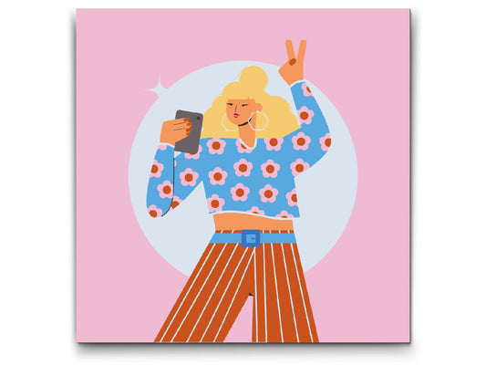 Paint by number - Illustration - Blond kvinde