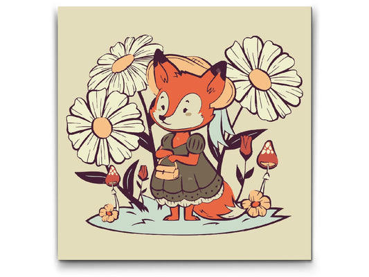 Paint by number - Illustration - Ræv med håndtaske