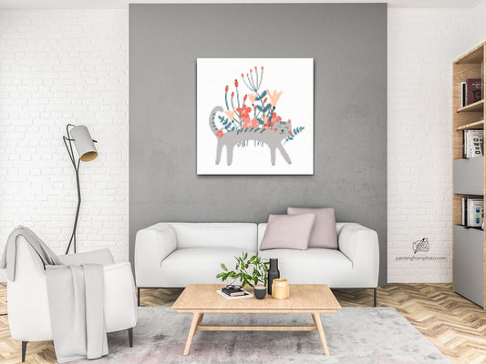 Diamond Paint - Illustration - Grå kat