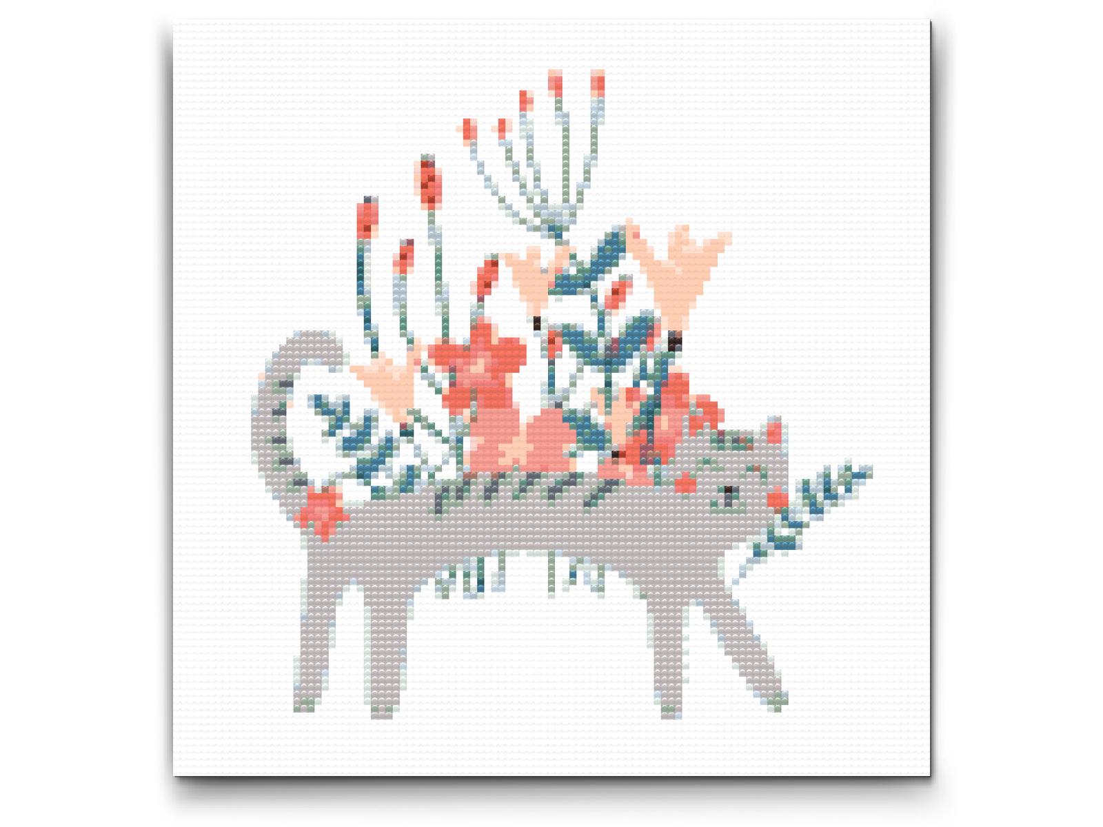 Diamond Paint - Illustration - Grå kat